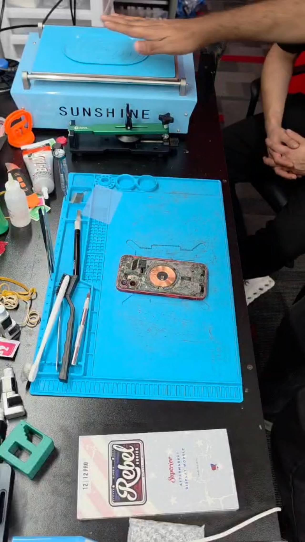 Practice video preview: phone screen repair on the workbench